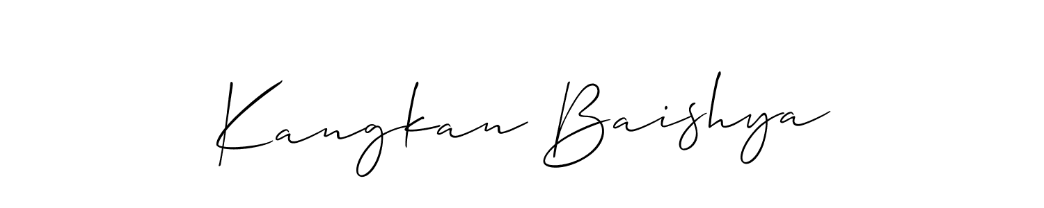 How to Draw Kangkan Baishya signature style? Allison_Script is a latest design signature styles for name Kangkan Baishya. Kangkan Baishya signature style 2 images and pictures png
