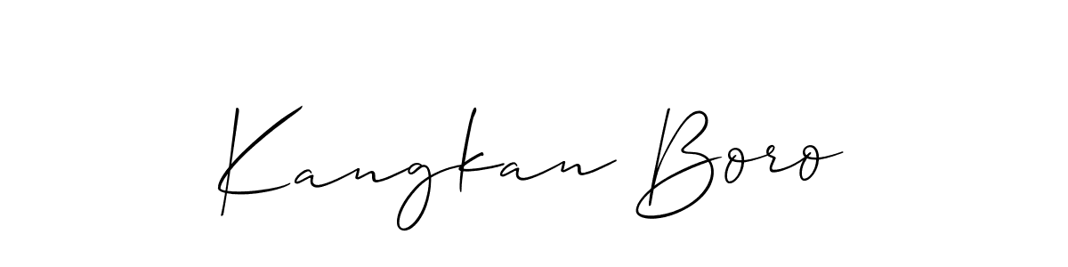 Design your own signature with our free online signature maker. With this signature software, you can create a handwritten (Allison_Script) signature for name Kangkan Boro. Kangkan Boro signature style 2 images and pictures png