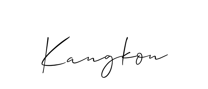 Kangkon stylish signature style. Best Handwritten Sign (Allison_Script) for my name. Handwritten Signature Collection Ideas for my name Kangkon. Kangkon signature style 2 images and pictures png