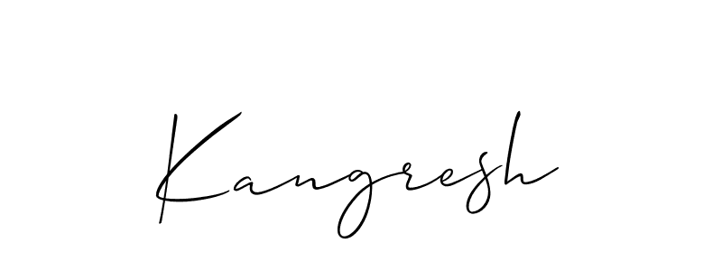 Create a beautiful signature design for name Kangresh. With this signature (Allison_Script) fonts, you can make a handwritten signature for free. Kangresh signature style 2 images and pictures png