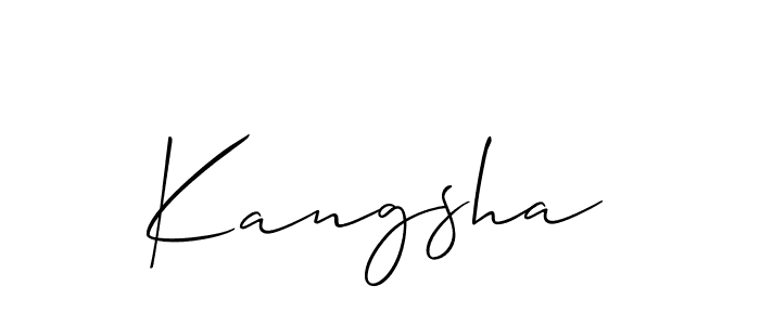 Make a beautiful signature design for name Kangsha. With this signature (Allison_Script) style, you can create a handwritten signature for free. Kangsha signature style 2 images and pictures png