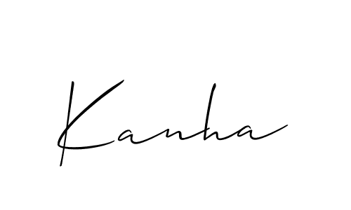 Use a signature maker to create a handwritten signature online. With this signature software, you can design (Allison_Script) your own signature for name Kanha. Kanha signature style 2 images and pictures png