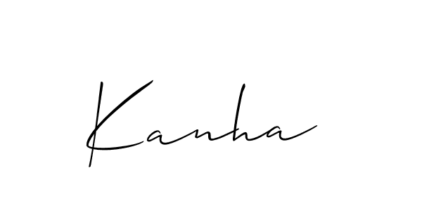 Use a signature maker to create a handwritten signature online. With this signature software, you can design (Allison_Script) your own signature for name Kanha . Kanha  signature style 2 images and pictures png