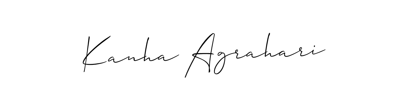 Similarly Allison_Script is the best handwritten signature design. Signature creator online .You can use it as an online autograph creator for name Kanha Agrahari. Kanha Agrahari signature style 2 images and pictures png