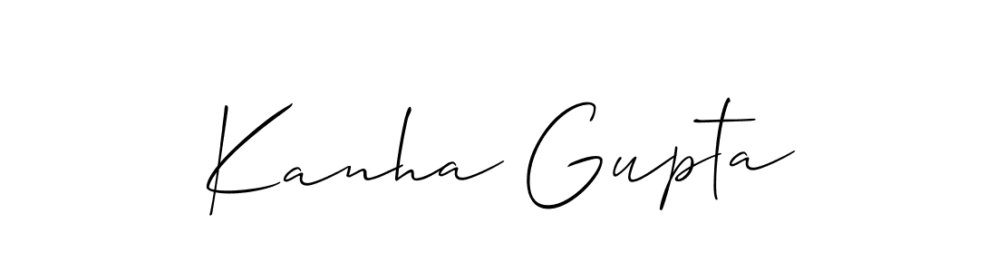 Create a beautiful signature design for name Kanha Gupta. With this signature (Allison_Script) fonts, you can make a handwritten signature for free. Kanha Gupta signature style 2 images and pictures png