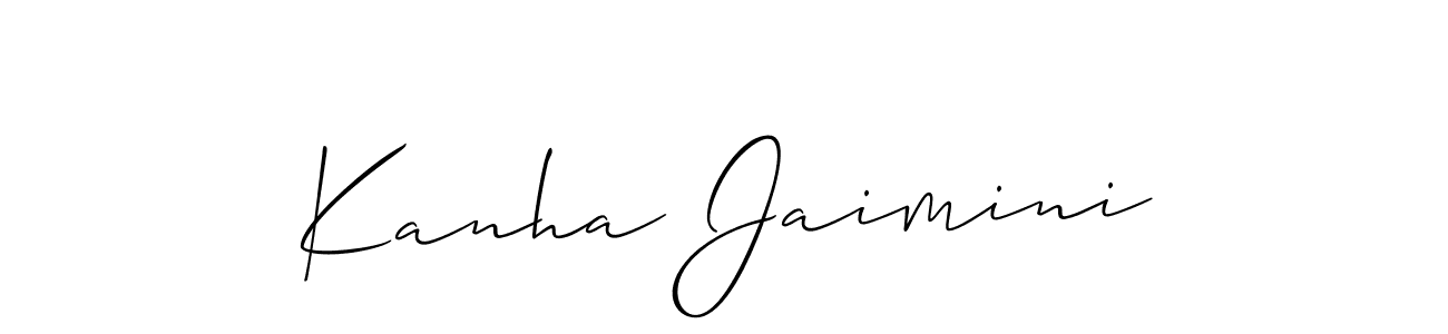 Kanha Jaimini stylish signature style. Best Handwritten Sign (Allison_Script) for my name. Handwritten Signature Collection Ideas for my name Kanha Jaimini. Kanha Jaimini signature style 2 images and pictures png