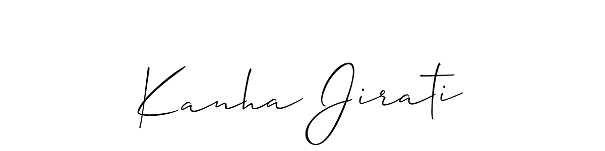 Create a beautiful signature design for name Kanha Jirati. With this signature (Allison_Script) fonts, you can make a handwritten signature for free. Kanha Jirati signature style 2 images and pictures png