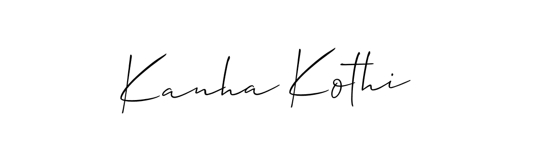 How to make Kanha Kothi name signature. Use Allison_Script style for creating short signs online. This is the latest handwritten sign. Kanha Kothi signature style 2 images and pictures png
