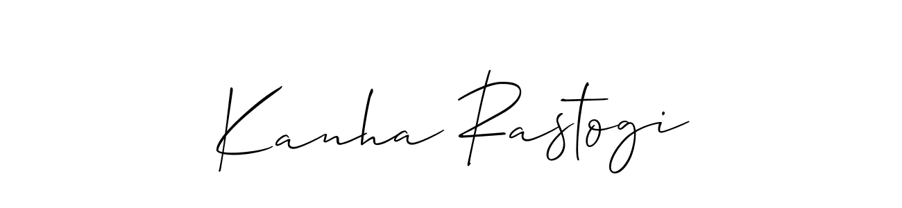 Create a beautiful signature design for name Kanha Rastogi. With this signature (Allison_Script) fonts, you can make a handwritten signature for free. Kanha Rastogi signature style 2 images and pictures png