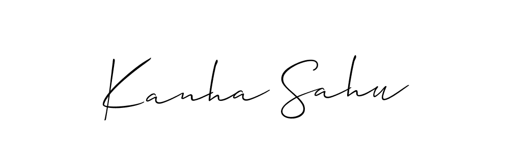 You should practise on your own different ways (Allison_Script) to write your name (Kanha Sahu) in signature. don't let someone else do it for you. Kanha Sahu signature style 2 images and pictures png