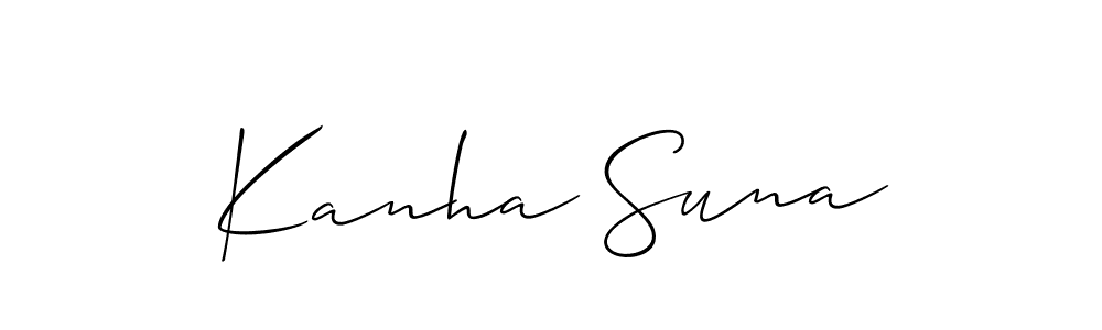 You should practise on your own different ways (Allison_Script) to write your name (Kanha Suna) in signature. don't let someone else do it for you. Kanha Suna signature style 2 images and pictures png