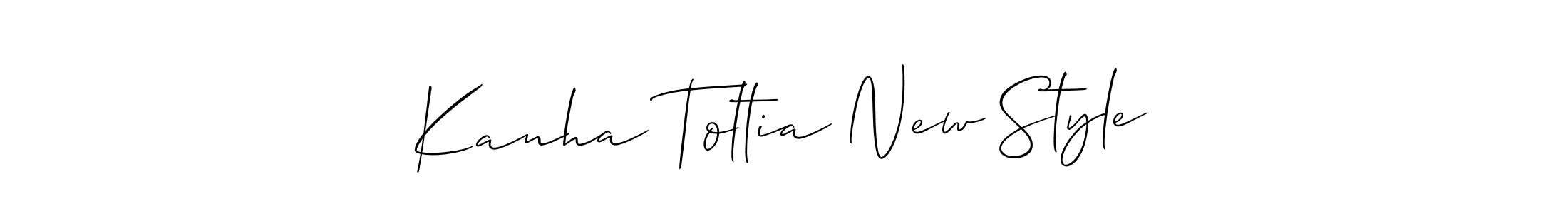 How to make Kanha Toltia New Style name signature. Use Allison_Script style for creating short signs online. This is the latest handwritten sign. Kanha Toltia New Style signature style 2 images and pictures png