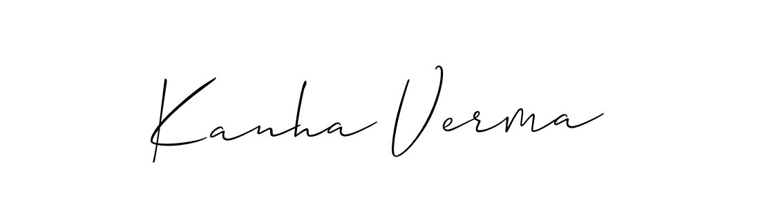 Similarly Allison_Script is the best handwritten signature design. Signature creator online .You can use it as an online autograph creator for name Kanha Verma. Kanha Verma signature style 2 images and pictures png