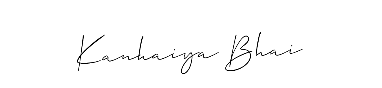 The best way (Allison_Script) to make a short signature is to pick only two or three words in your name. The name Kanhaiya Bhai include a total of six letters. For converting this name. Kanhaiya Bhai signature style 2 images and pictures png