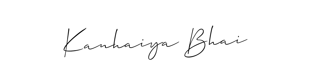 The best way (Allison_Script) to make a short signature is to pick only two or three words in your name. The name Kanhaiya Bhai include a total of six letters. For converting this name. Kanhaiya Bhai signature style 2 images and pictures png