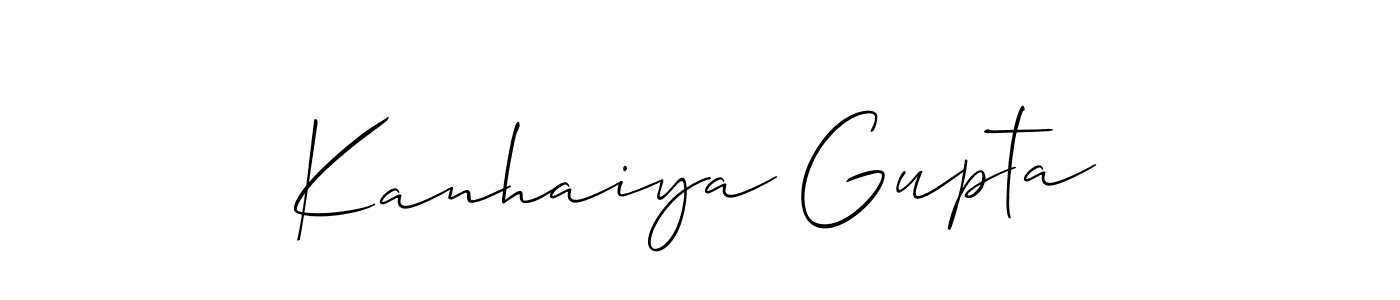 if you are searching for the best signature style for your name Kanhaiya Gupta. so please give up your signature search. here we have designed multiple signature styles  using Allison_Script. Kanhaiya Gupta signature style 2 images and pictures png