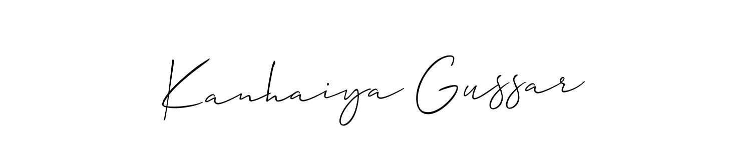 Kanhaiya Gussar stylish signature style. Best Handwritten Sign (Allison_Script) for my name. Handwritten Signature Collection Ideas for my name Kanhaiya Gussar. Kanhaiya Gussar signature style 2 images and pictures png