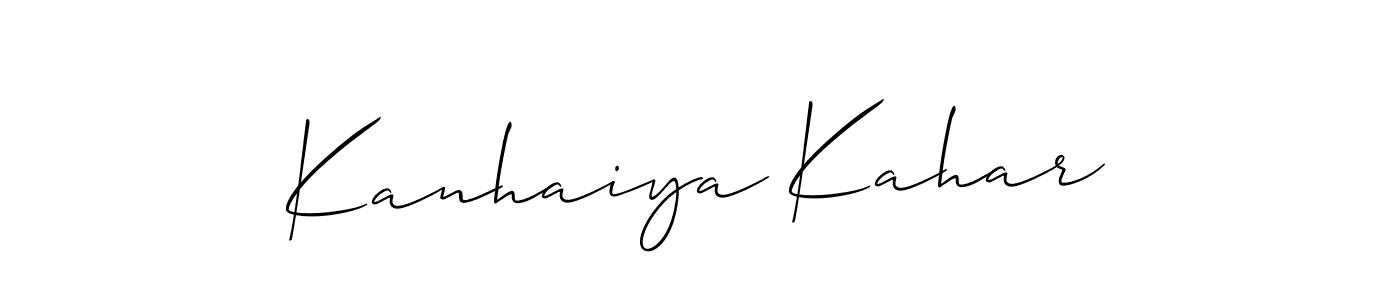 How to make Kanhaiya Kahar signature? Allison_Script is a professional autograph style. Create handwritten signature for Kanhaiya Kahar name. Kanhaiya Kahar signature style 2 images and pictures png