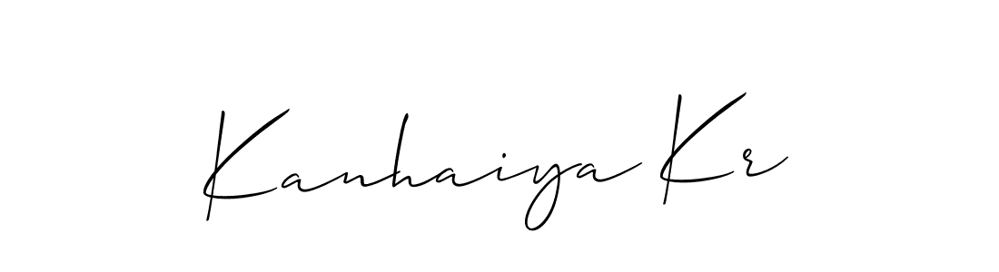 Make a short Kanhaiya Kr signature style. Manage your documents anywhere anytime using Allison_Script. Create and add eSignatures, submit forms, share and send files easily. Kanhaiya Kr signature style 2 images and pictures png