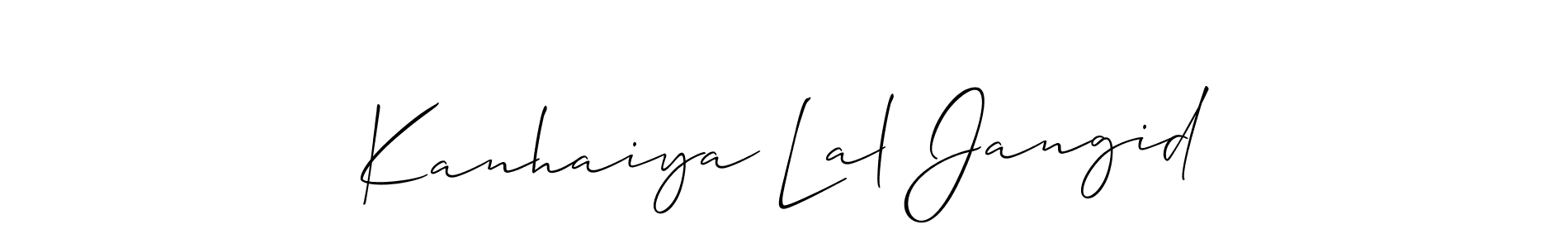How to Draw Kanhaiya Lal Jangid signature style? Allison_Script is a latest design signature styles for name Kanhaiya Lal Jangid. Kanhaiya Lal Jangid signature style 2 images and pictures png