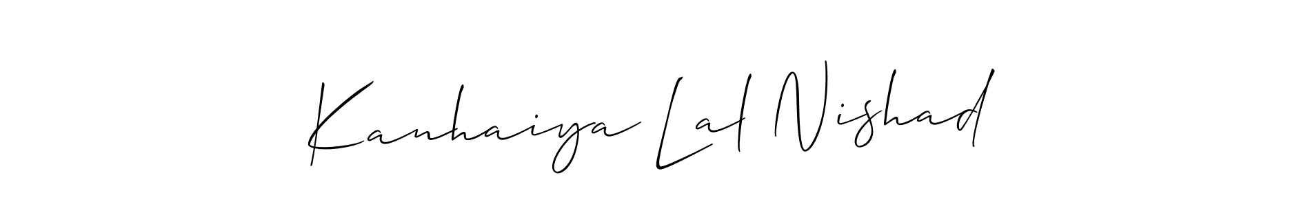 How to make Kanhaiya Lal Nishad name signature. Use Allison_Script style for creating short signs online. This is the latest handwritten sign. Kanhaiya Lal Nishad signature style 2 images and pictures png