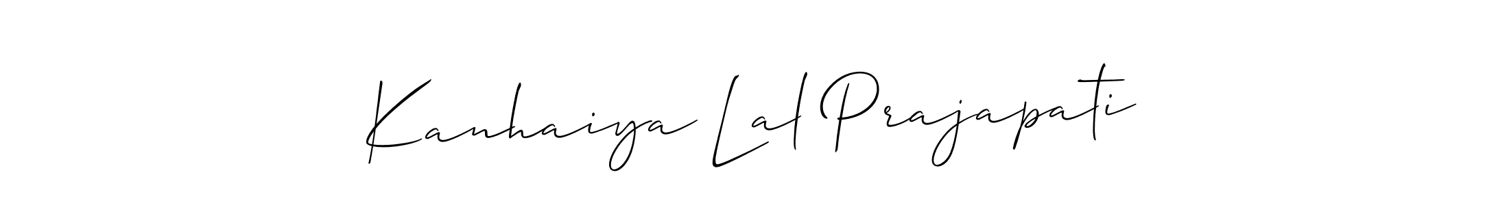 Make a beautiful signature design for name Kanhaiya Lal Prajapati. With this signature (Allison_Script) style, you can create a handwritten signature for free. Kanhaiya Lal Prajapati signature style 2 images and pictures png