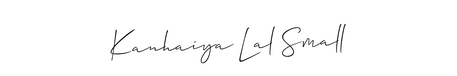 It looks lik you need a new signature style for name Kanhaiya Lal Small. Design unique handwritten (Allison_Script) signature with our free signature maker in just a few clicks. Kanhaiya Lal Small signature style 2 images and pictures png