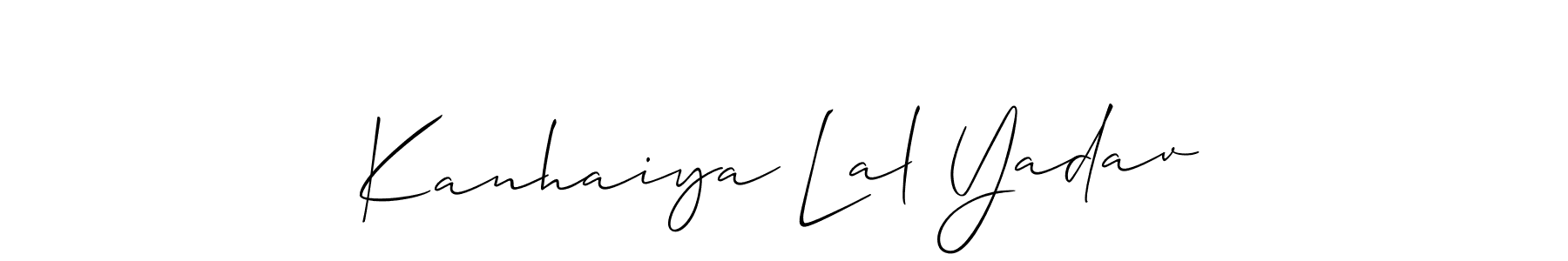 You should practise on your own different ways (Allison_Script) to write your name (Kanhaiya Lal Yadav) in signature. don't let someone else do it for you. Kanhaiya Lal Yadav signature style 2 images and pictures png