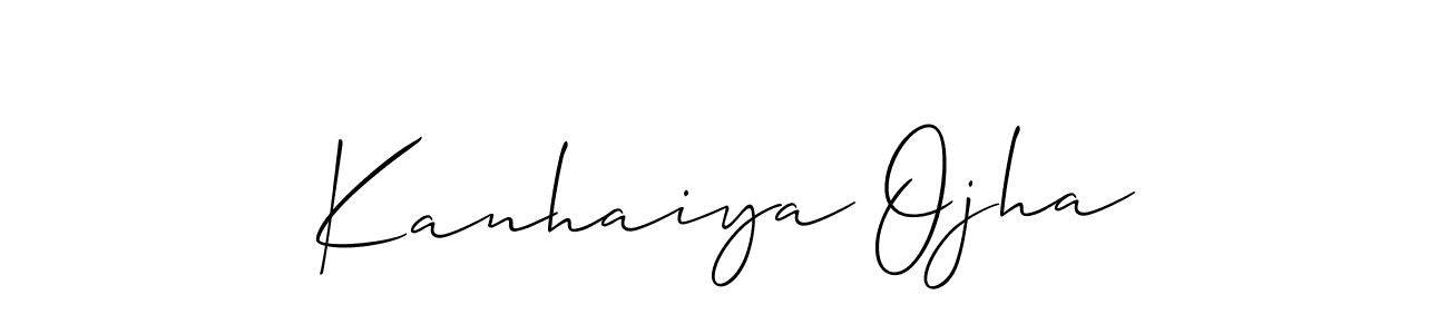Use a signature maker to create a handwritten signature online. With this signature software, you can design (Allison_Script) your own signature for name Kanhaiya Ojha. Kanhaiya Ojha signature style 2 images and pictures png