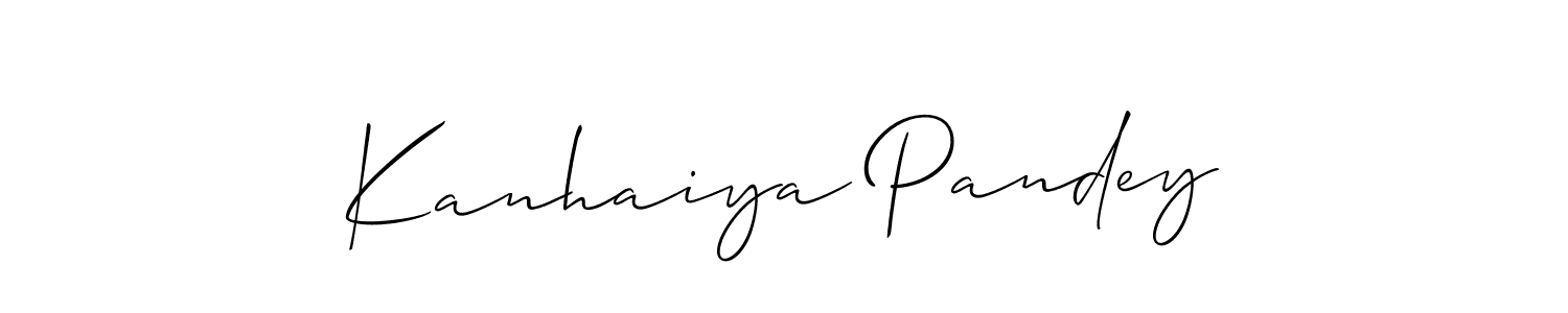 Also we have Kanhaiya Pandey name is the best signature style. Create professional handwritten signature collection using Allison_Script autograph style. Kanhaiya Pandey signature style 2 images and pictures png