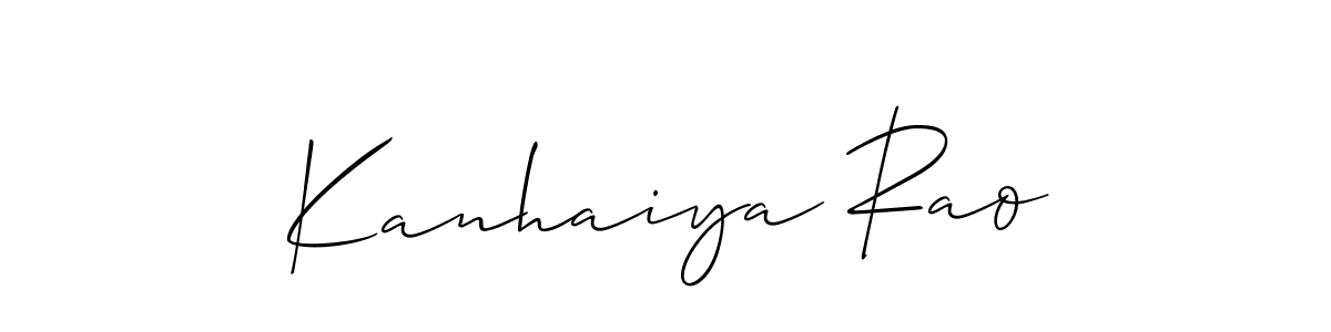 The best way (Allison_Script) to make a short signature is to pick only two or three words in your name. The name Kanhaiya Rao include a total of six letters. For converting this name. Kanhaiya Rao signature style 2 images and pictures png