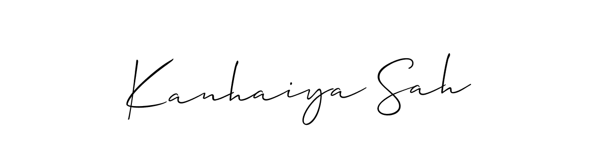 Kanhaiya Sah stylish signature style. Best Handwritten Sign (Allison_Script) for my name. Handwritten Signature Collection Ideas for my name Kanhaiya Sah. Kanhaiya Sah signature style 2 images and pictures png