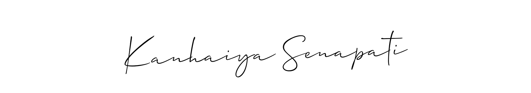 You should practise on your own different ways (Allison_Script) to write your name (Kanhaiya Senapati) in signature. don't let someone else do it for you. Kanhaiya Senapati signature style 2 images and pictures png