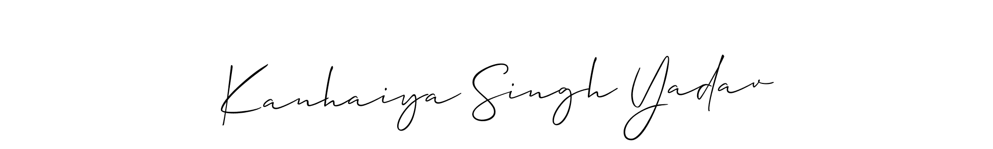 if you are searching for the best signature style for your name Kanhaiya Singh Yadav. so please give up your signature search. here we have designed multiple signature styles  using Allison_Script. Kanhaiya Singh Yadav signature style 2 images and pictures png