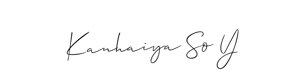 How to make Kanhaiya So Y signature? Allison_Script is a professional autograph style. Create handwritten signature for Kanhaiya So Y name. Kanhaiya So Y signature style 2 images and pictures png