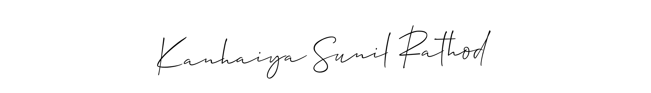 Create a beautiful signature design for name Kanhaiya Sunil Rathod. With this signature (Allison_Script) fonts, you can make a handwritten signature for free. Kanhaiya Sunil Rathod signature style 2 images and pictures png