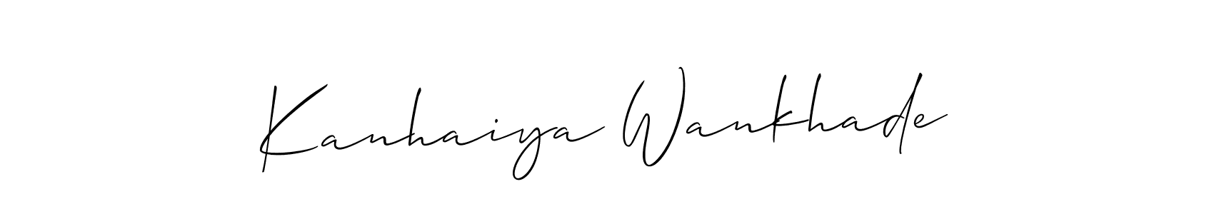 Design your own signature with our free online signature maker. With this signature software, you can create a handwritten (Allison_Script) signature for name Kanhaiya Wankhade. Kanhaiya Wankhade signature style 2 images and pictures png