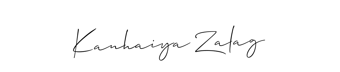 Make a beautiful signature design for name Kanhaiya Zalag. With this signature (Allison_Script) style, you can create a handwritten signature for free. Kanhaiya Zalag signature style 2 images and pictures png