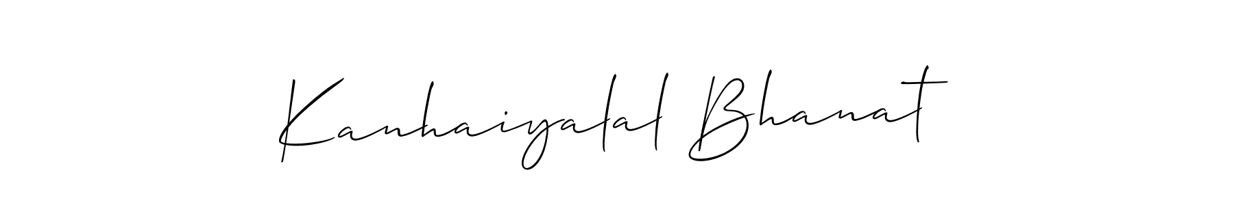 How to make Kanhaiyalal Bhanat name signature. Use Allison_Script style for creating short signs online. This is the latest handwritten sign. Kanhaiyalal Bhanat signature style 2 images and pictures png