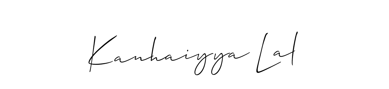 The best way (Allison_Script) to make a short signature is to pick only two or three words in your name. The name Kanhaiyya Lal include a total of six letters. For converting this name. Kanhaiyya Lal signature style 2 images and pictures png