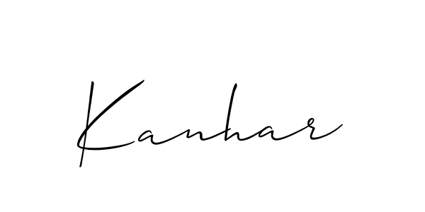 Design your own signature with our free online signature maker. With this signature software, you can create a handwritten (Allison_Script) signature for name Kanhar. Kanhar signature style 2 images and pictures png