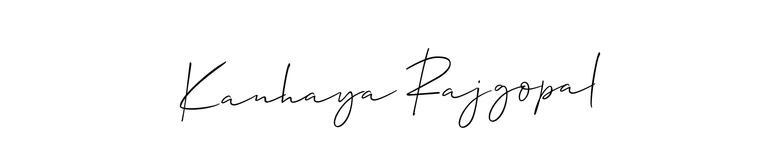 Design your own signature with our free online signature maker. With this signature software, you can create a handwritten (Allison_Script) signature for name Kanhaya Rajgopal. Kanhaya Rajgopal signature style 2 images and pictures png