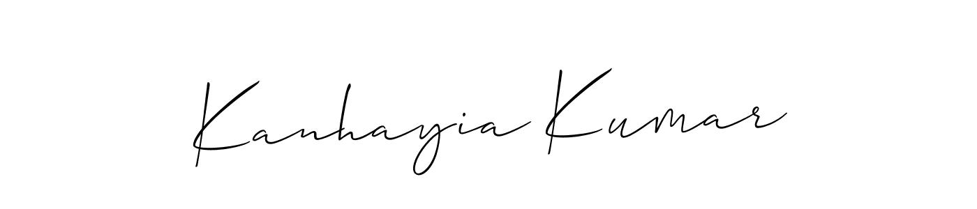 You should practise on your own different ways (Allison_Script) to write your name (Kanhayia Kumar) in signature. don't let someone else do it for you. Kanhayia Kumar signature style 2 images and pictures png