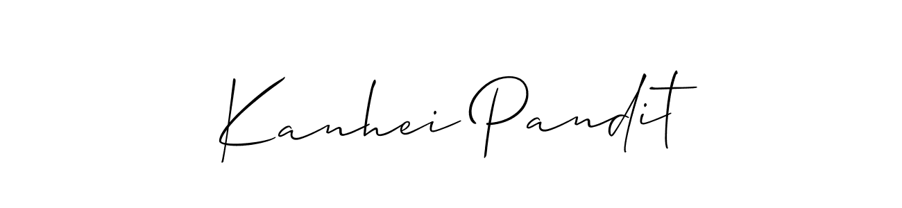 Create a beautiful signature design for name Kanhei Pandit. With this signature (Allison_Script) fonts, you can make a handwritten signature for free. Kanhei Pandit signature style 2 images and pictures png