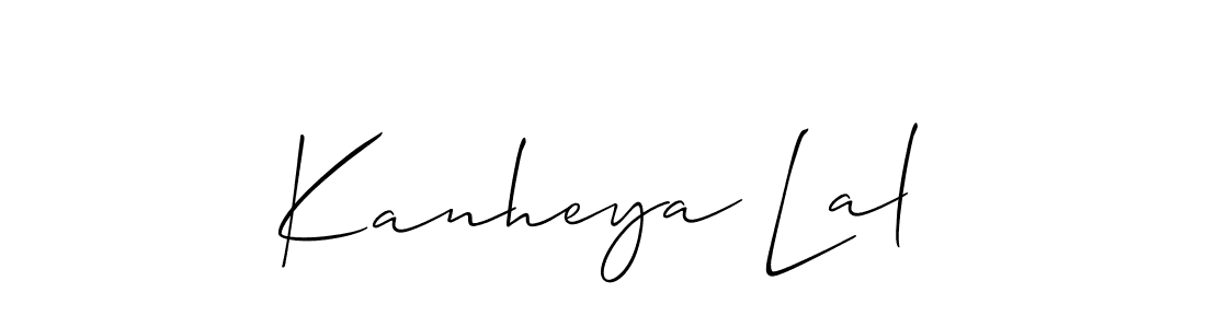 Design your own signature with our free online signature maker. With this signature software, you can create a handwritten (Allison_Script) signature for name Kanheya Lal. Kanheya Lal signature style 2 images and pictures png