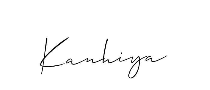 Create a beautiful signature design for name Kanhiya. With this signature (Allison_Script) fonts, you can make a handwritten signature for free. Kanhiya signature style 2 images and pictures png