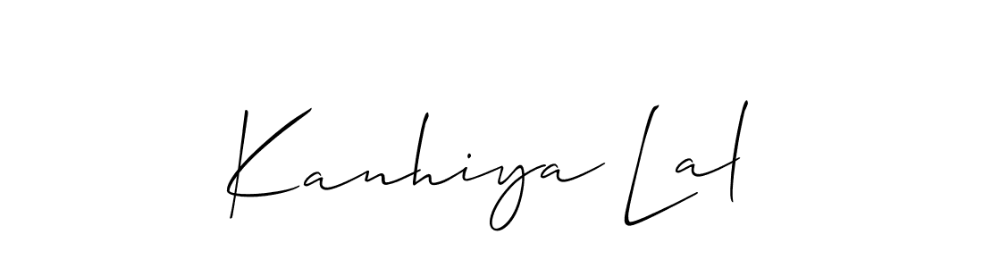 How to make Kanhiya Lal name signature. Use Allison_Script style for creating short signs online. This is the latest handwritten sign. Kanhiya Lal signature style 2 images and pictures png