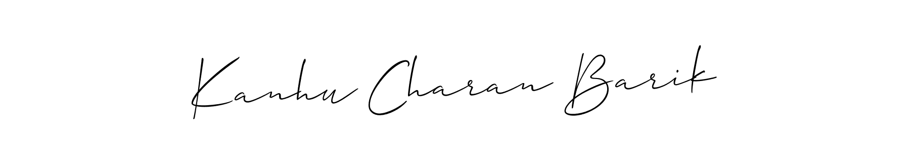 if you are searching for the best signature style for your name Kanhu Charan Barik. so please give up your signature search. here we have designed multiple signature styles  using Allison_Script. Kanhu Charan Barik signature style 2 images and pictures png