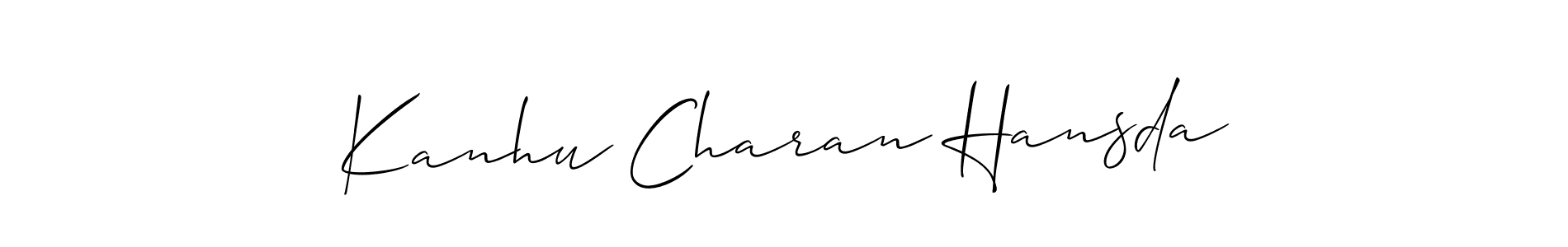 How to make Kanhu Charan Hansda name signature. Use Allison_Script style for creating short signs online. This is the latest handwritten sign. Kanhu Charan Hansda signature style 2 images and pictures png