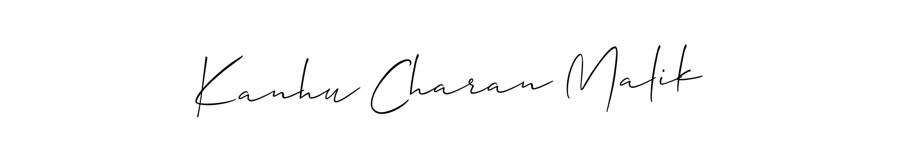 The best way (Allison_Script) to make a short signature is to pick only two or three words in your name. The name Kanhu Charan Malik include a total of six letters. For converting this name. Kanhu Charan Malik signature style 2 images and pictures png